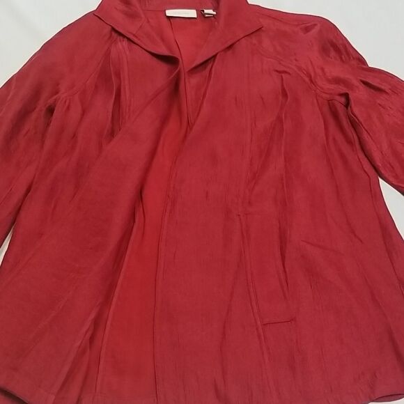 Chicos Blazer Women's Red Open Front Size 0 Chest pit to pit 19" or medium - Picture 10 of 10
